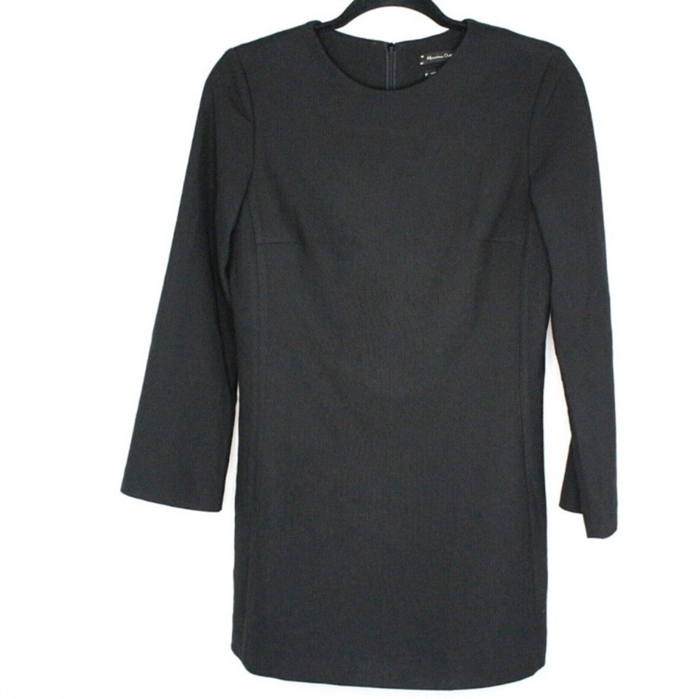 Massimo Dutti Little Black Dress Long Sleeve